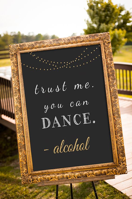 Trust me you can dance chalkboard sign