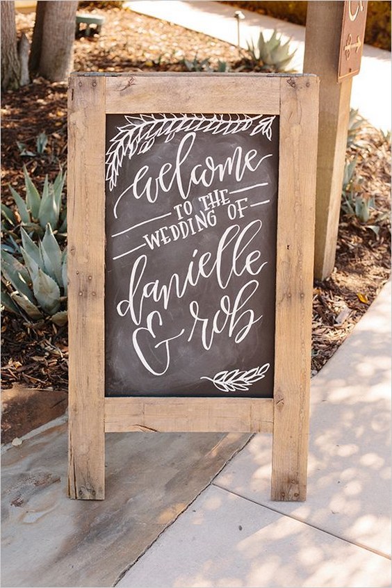 chalkboard wedding welcome sign