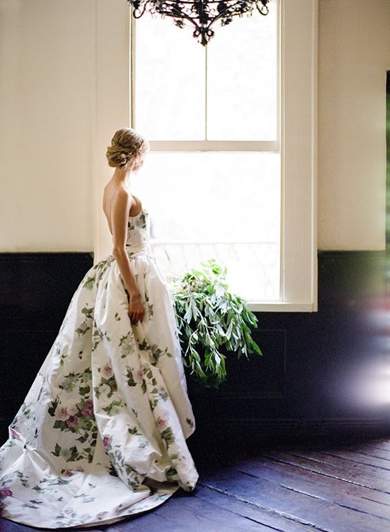 floral wedding dress and gowns