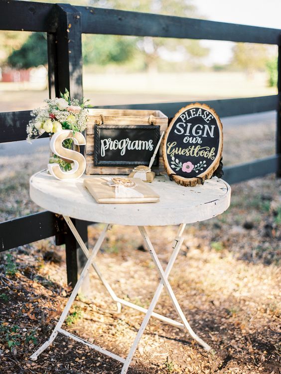 rustic chalkboard wedding ceremony decor ideas