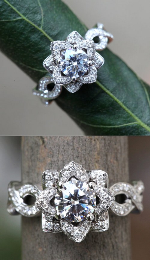 1.50 ct Infinity Diamond Engagement Flower Ring