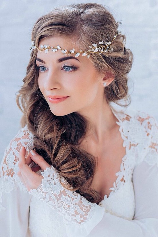 Crystal Decorated Wedding Bridal Hair Vine Bridal HeadBand Wedding Tiara Bridal Diadem Bridal Wreath