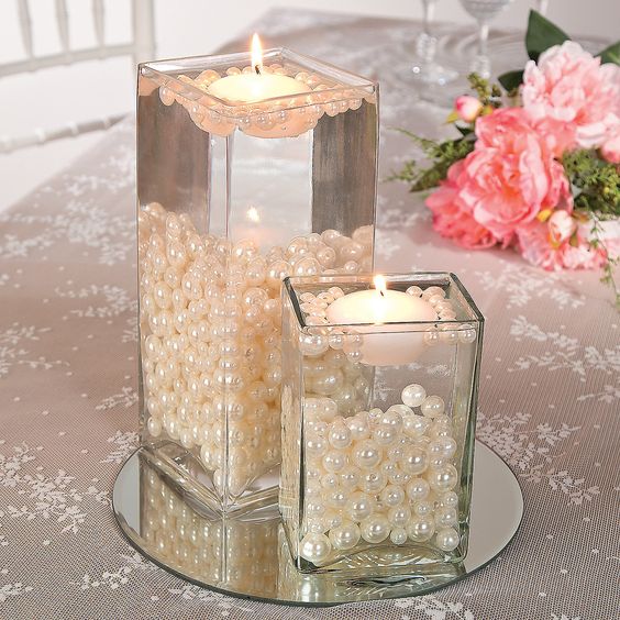 Easy Pearl Bead Centerpiece Idea