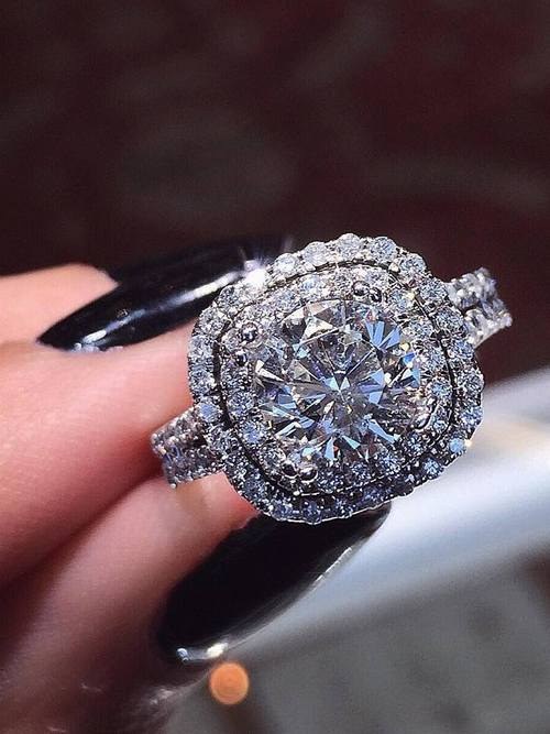 Engagement ring and wedding rings from Jean Pierre Jewelers 01
