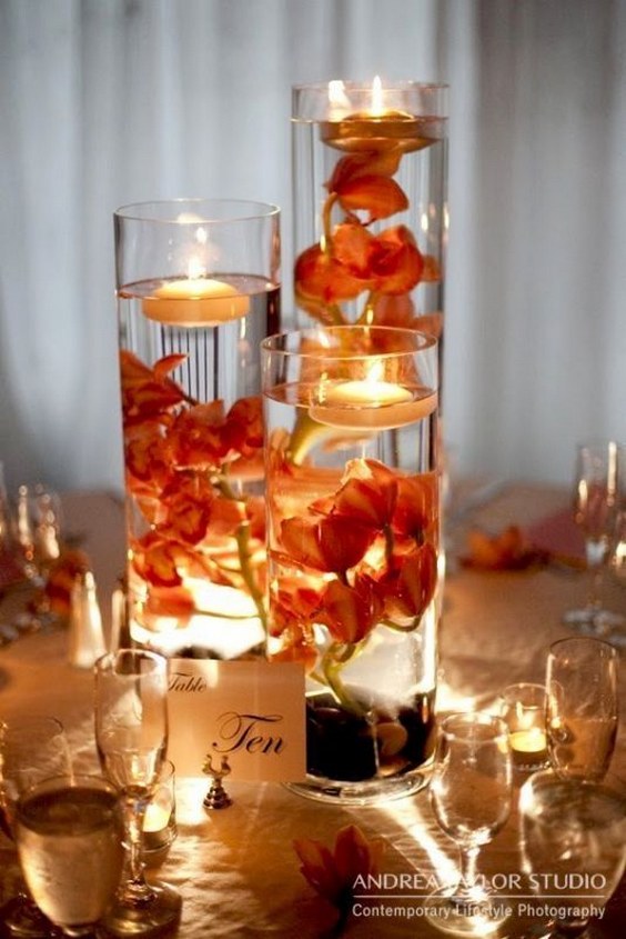 Fall Floating Wedding Centerpiece