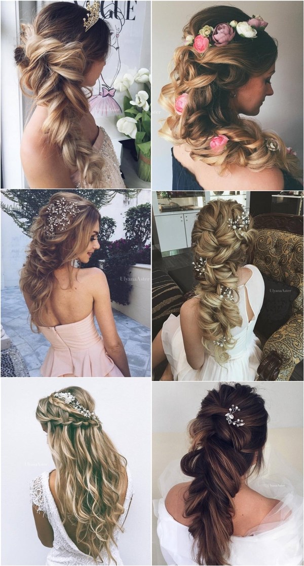 Long Braided Wavy Wedding Hairstyles from Ulyana Aster ❤ See More: http://www.deerpearlflowers.com/long-wedding-hairstyleswe-absolutely-adore/