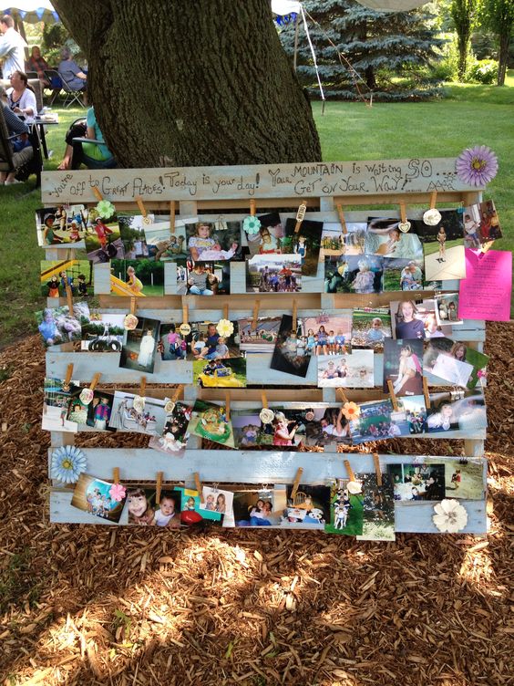 Memory Board made from a pallet for my daughters graduation party