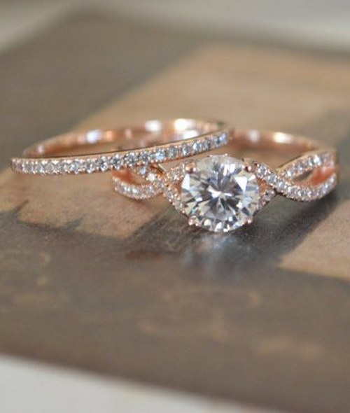 Rose Gold Twisted Engagement Ring Setting