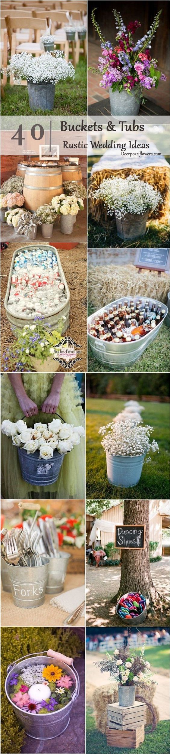 Rustic Buckets Tubs Wedding Ideas