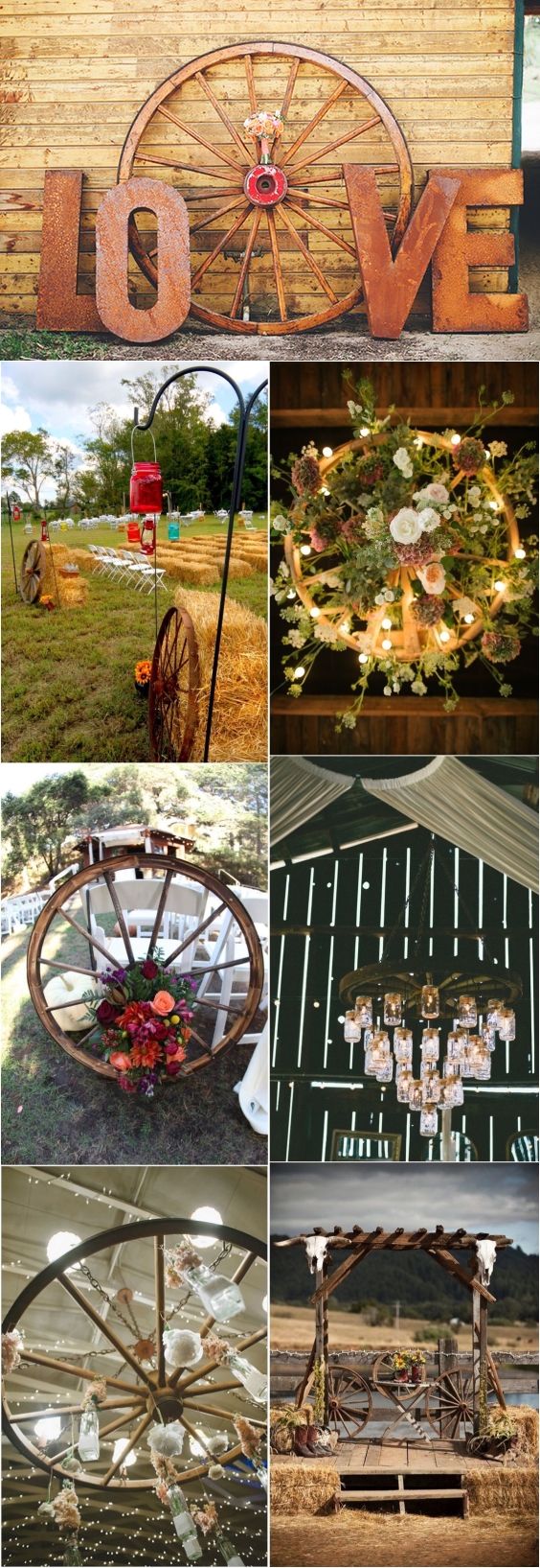 Rustic Country Wedding Ideas with Wagon Wheel Details