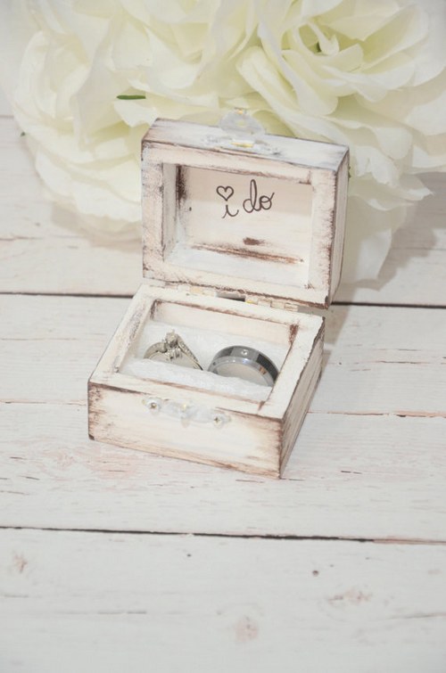 Rustic I DO ring bearer box