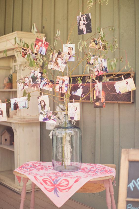 Rustic Vintage Wedding Photo Display