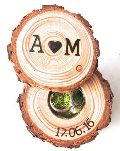 Rustic Wood Wedding Ring Box
