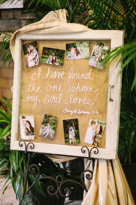 Surrounding a quote with photographs will create an interesting piece in your venue space