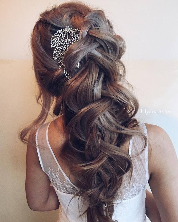 Ulyana Aster Romantic Long Bridal Wedding Hairstyles_10 ❤ See more: http://www.deerpearlflowers.com/romantic-bridal-wedding-hairstyles/2/