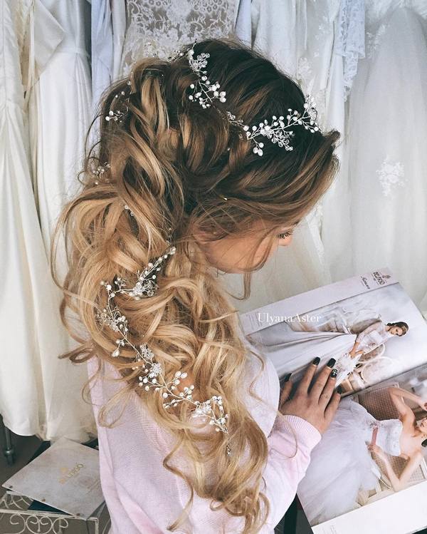 Ulyana Aster Romantic Long Bridal Wedding Hairstyles_30 ❤ See more: http://www.deerpearlflowers.com/romantic-bridal-wedding-hairstyles/