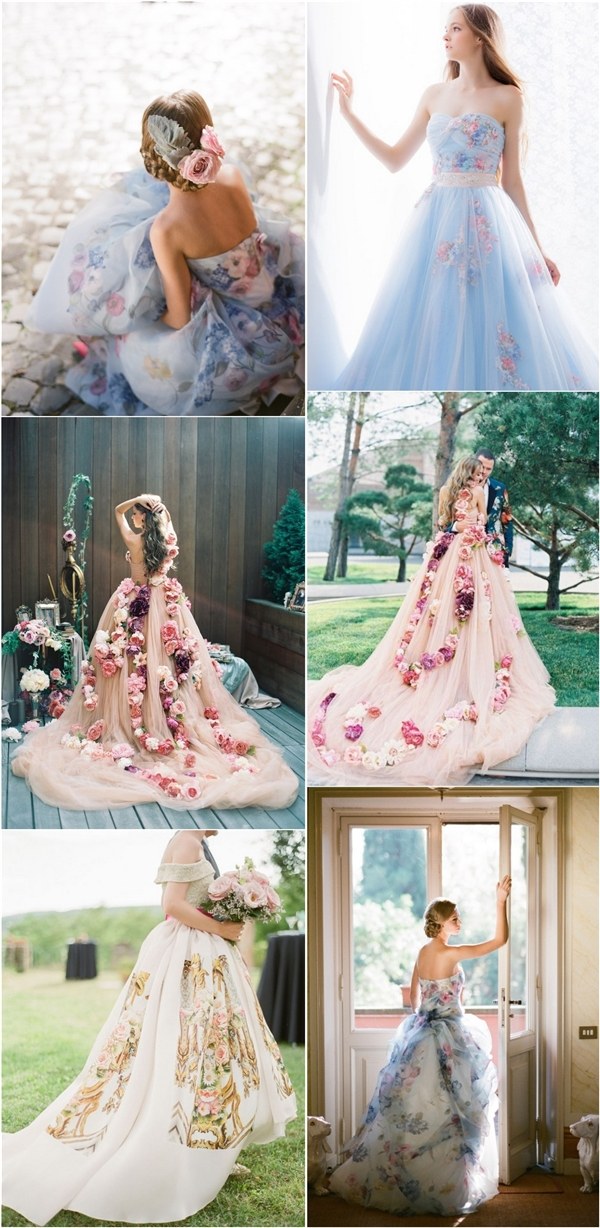 floral printed wedding dresses and gowns
