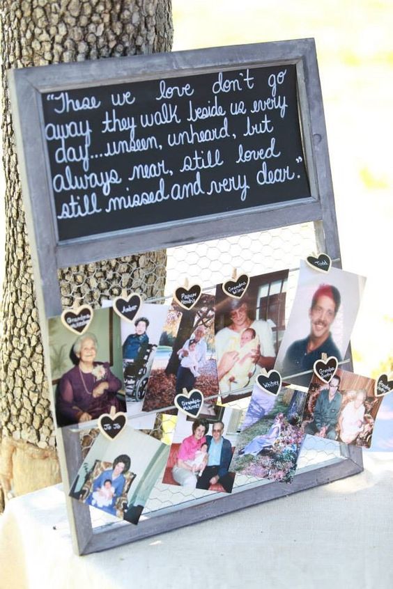 memory board wedding decor ideas