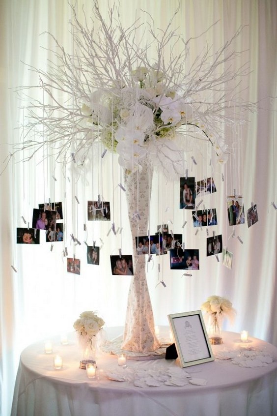 wedding photo display wedding centerpiece