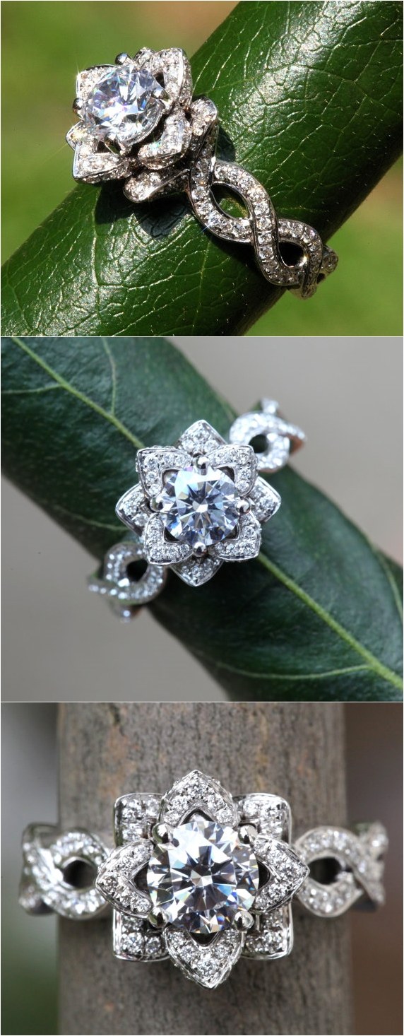 1.50 ct Infinity Diamond Engagement Flower Ring