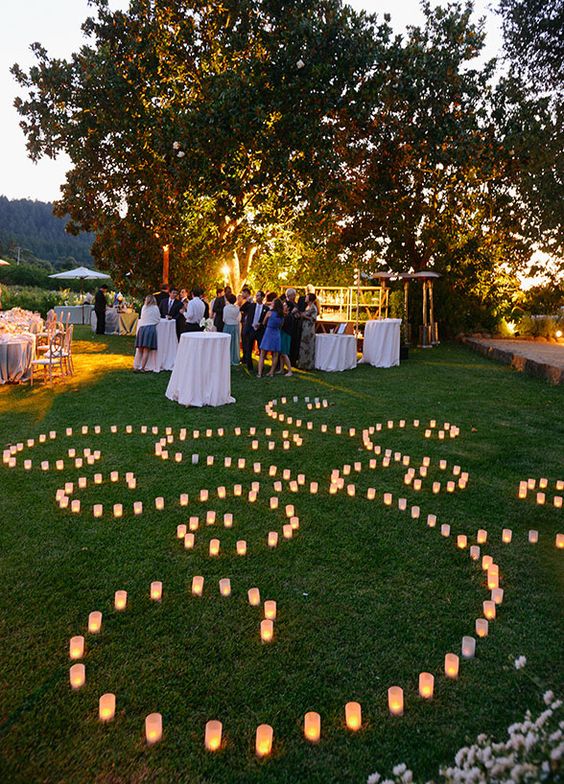 Beautiful candle lighting, Wedding Decorations, Outdoor wedding ideas, Photo by Sylvie Gil Photography