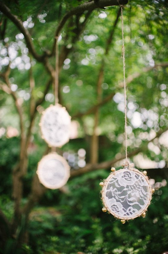 Boho wind chimes wedding decor