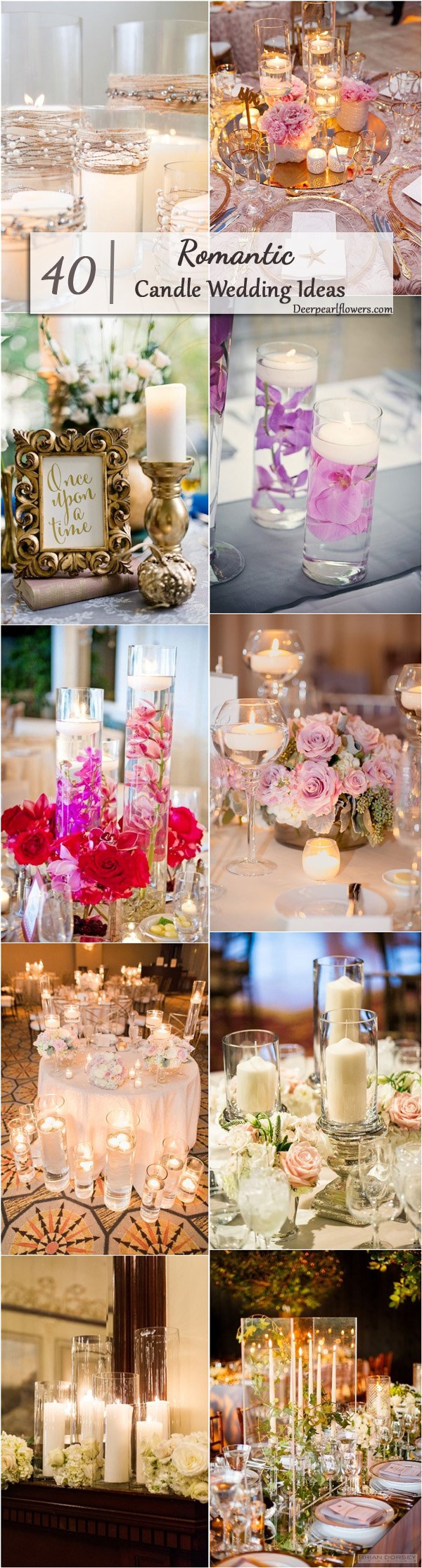 Candles Wedding Reception Centerpieces