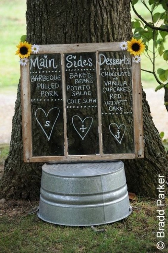 DIY Chalkboard Window Wedding Sign