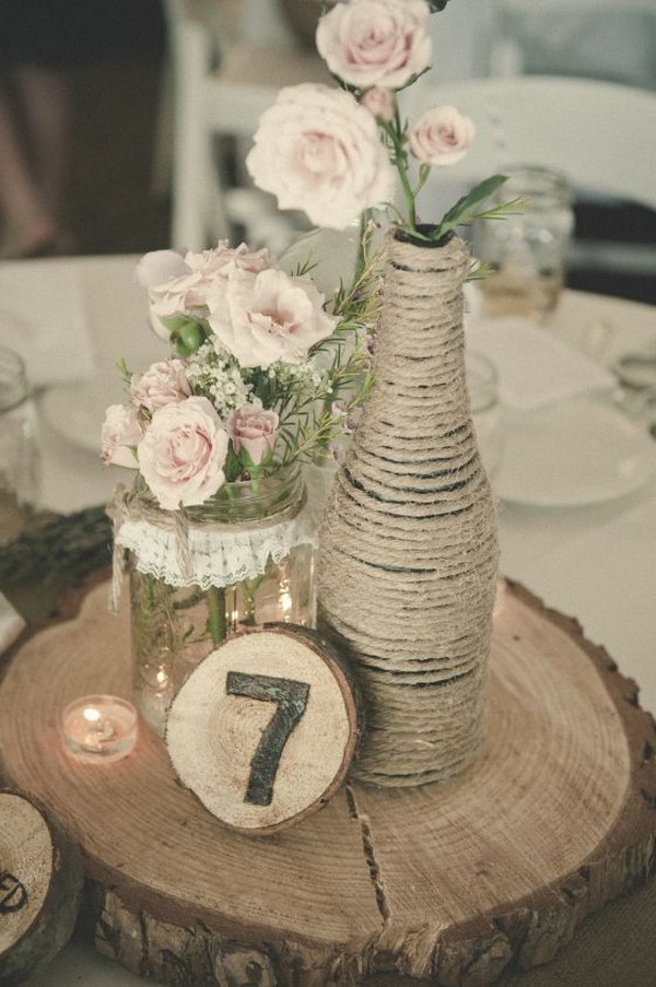 DIY Rustic Wedding Centerpieces