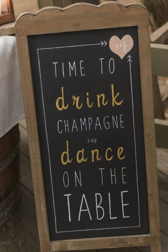 Elegant Rustic Wedding Sign for Dinner