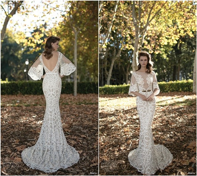 Flutter Sleeve Beaded Wedding Dresses