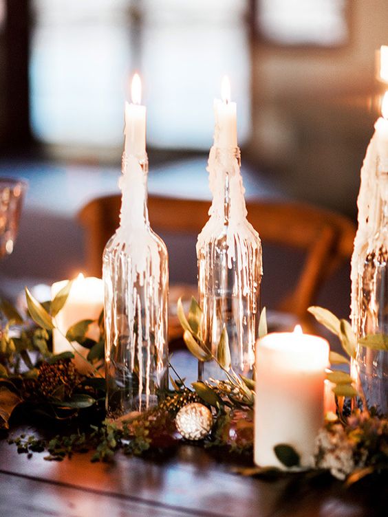 Garland Table Runner of Ferns and Candles