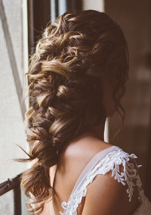Hair and Makeup by Steph long braided wedding hair