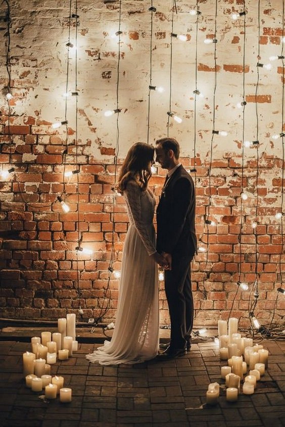 Industrial Candlelit Wedding Backdrop