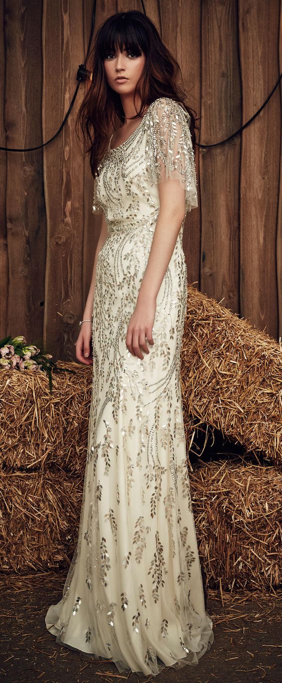 Jenny Packham Spring 2017 gliiter wedding dress