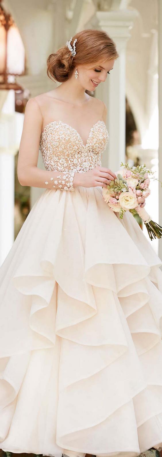 Martina Liana Spring 2016 Sweetheart Ruffled Wedding Dress