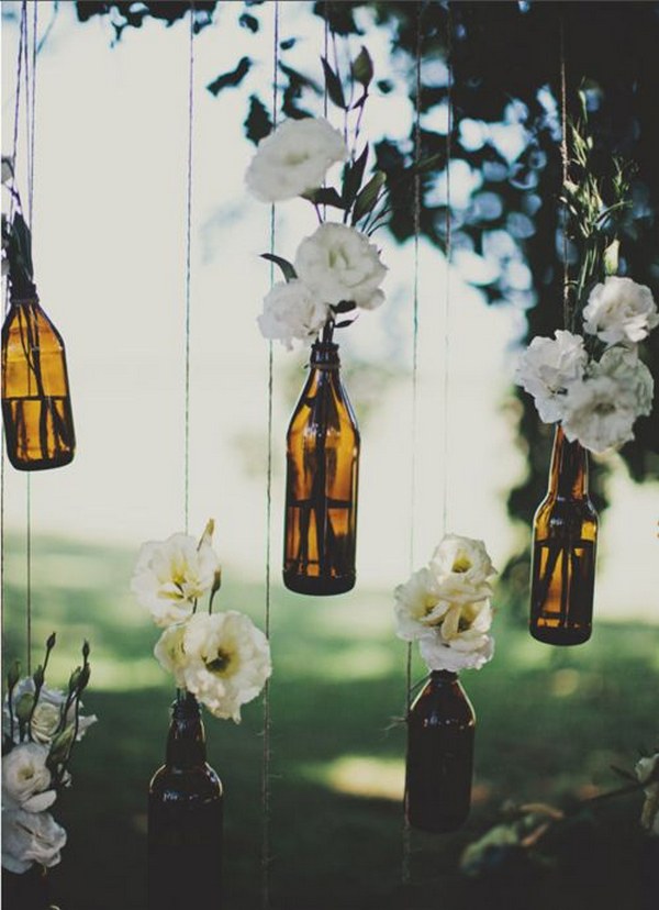 Miller Lite bottles, stick in some flowers