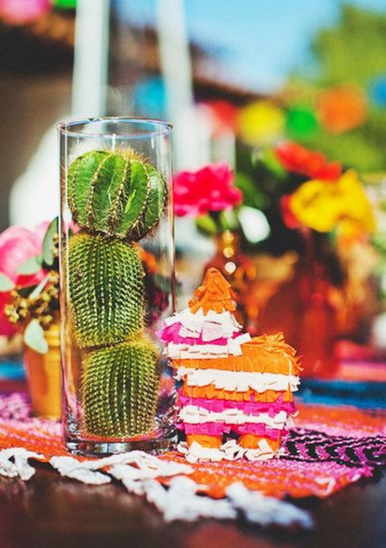 Mini Pinatas wedding centerpiece