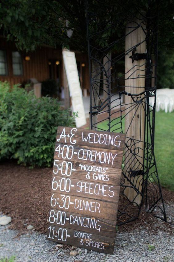 Outdoor Vintage Rustic Wedding sign ideas