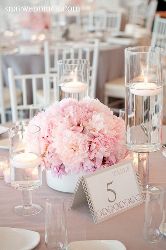 Pretty and stylish tabletop design wedding centerpiece