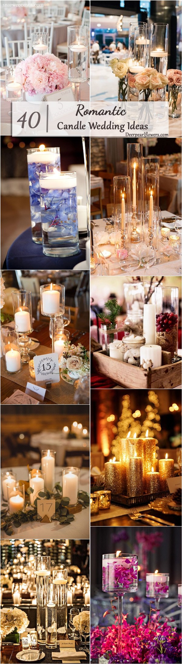 Romantic Candle Wedding Centerpiece Ideas