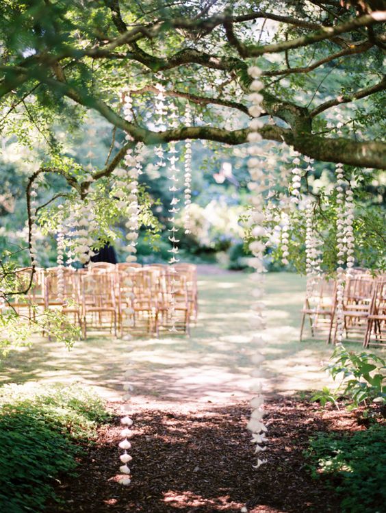 Romantic hanging floral wedding decor