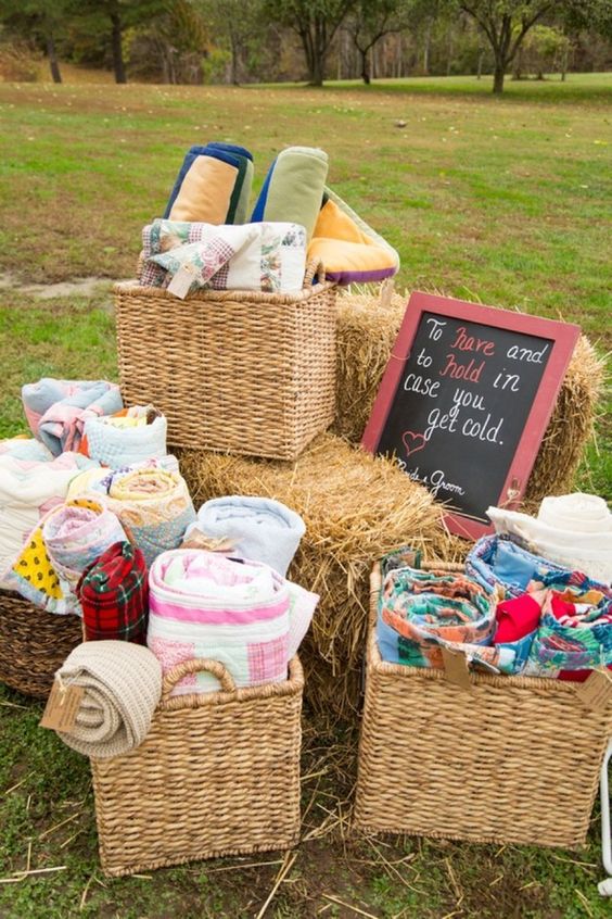 Set out blankets for guests to keep them warm