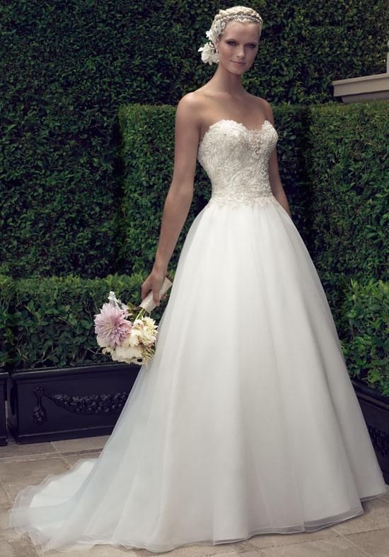 Strapless, A-line wedding dress with beading via Casablanca Style 2191