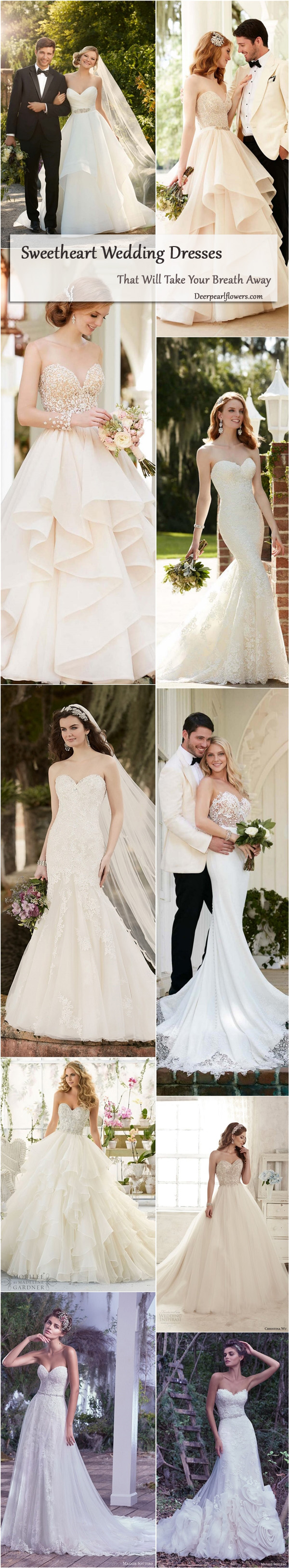 Sweetheart bridal dresses and gowns