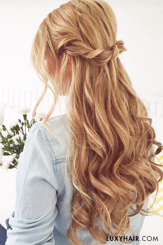 Twisted half up half down hairstyles