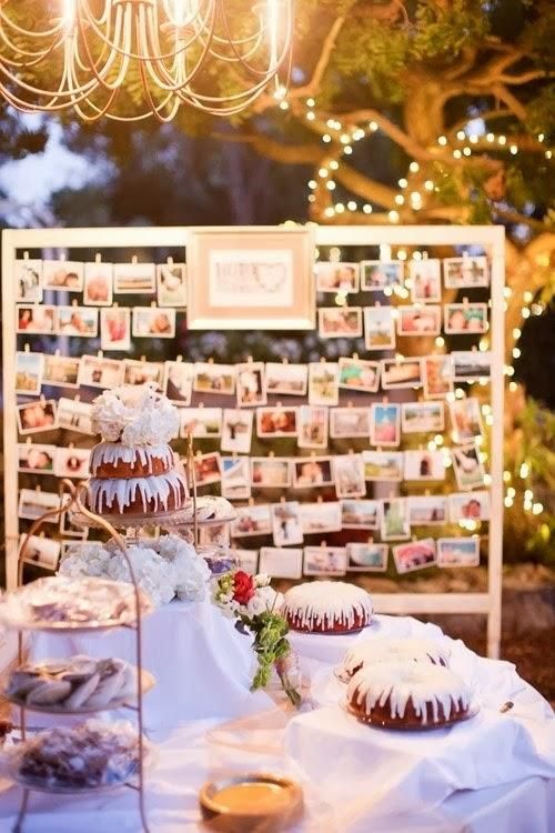 Vintage wedding photo display