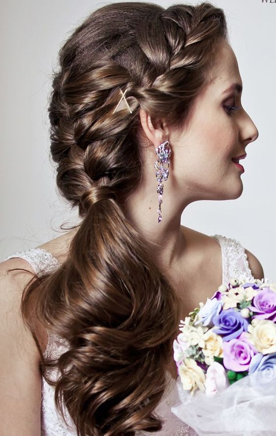 Websalon Weddings long braided wedding hairstyle