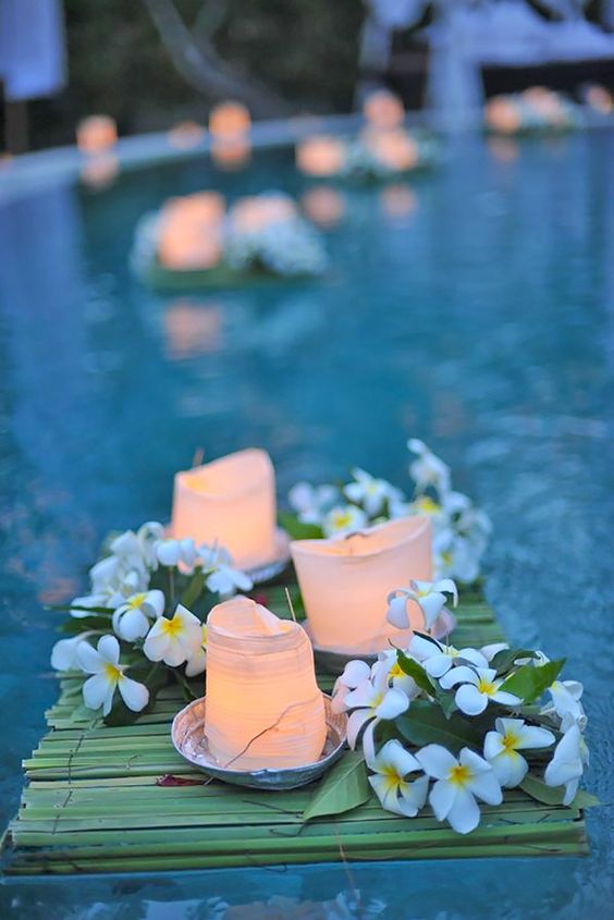 Wedding Pool Party Decoration Ideas Deer Pearl Flowers