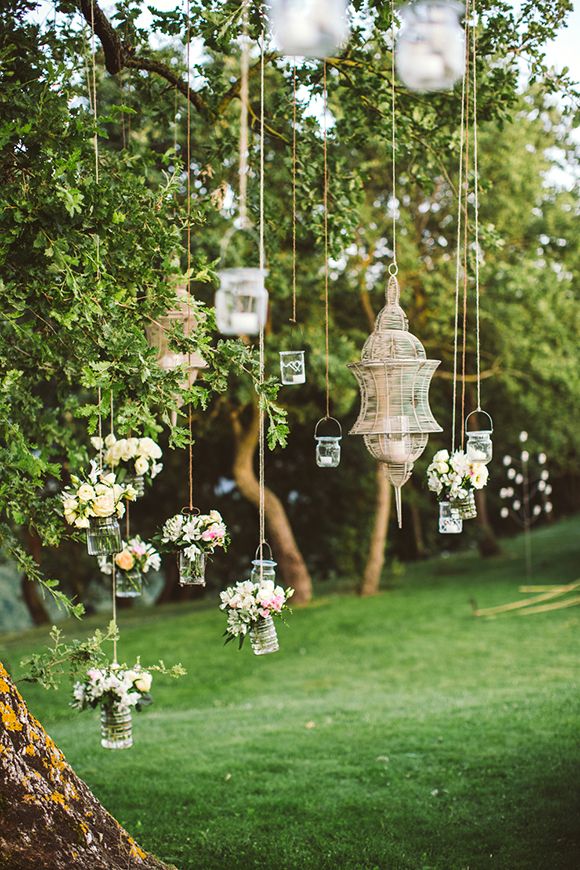 Trends We LOVE: 40 Hanging Wedding Decor Ideas 2 backyard garden hanging flowers wedding decor